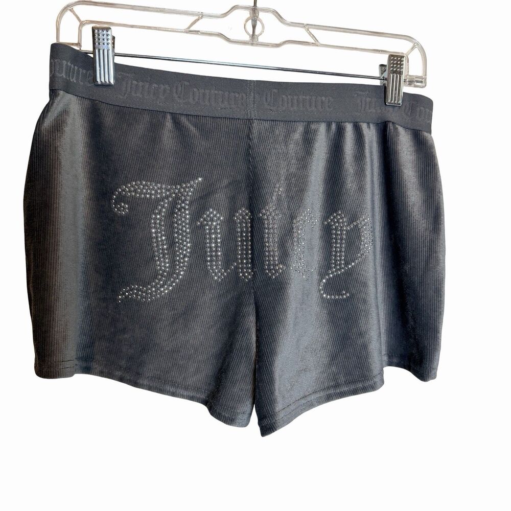Juicy Couture Pajama Shorts JUICY Spell Out Gray Women's Size Medium Ribbed